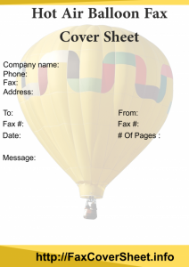 Hot Air Balloons Fax Cover Sheet Template