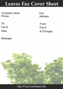Free leaves fax cover sheet