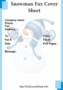 Snowman Fax Cover Sheet Template