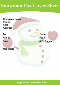 Snowman Fax Cover Sheet