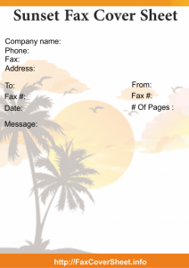 Sunset Fax Cover Sheet