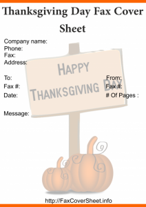 Free Thanksgiving Fax Cover Sheet