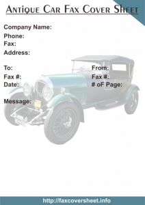Free Antique Car Fax Cover Sheet