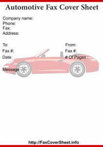 Free Automotive Fax Cover Sheet