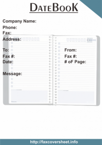 Datebook Fax Cover Sheet Templates