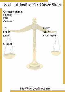 Scales of Justice Fax Cover Sheet Templates