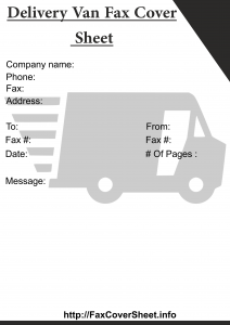 Delivery Van Fax Cover Sheet Template