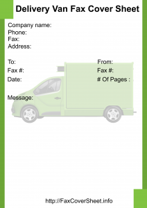 Free Delivery Van Fax Cover Sheet