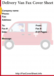 Delivery Van Fax Cover Sheet