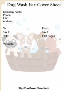 Dog Wash Fax Cover Sheet