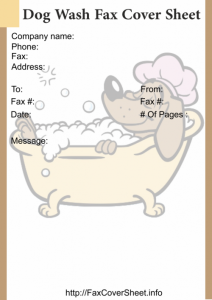 Free Dog Wash Fax Cover Sheet
