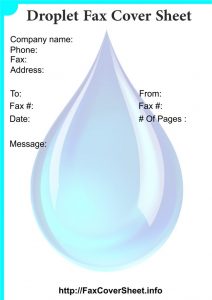 Free Droplets Fax Cover Sheet