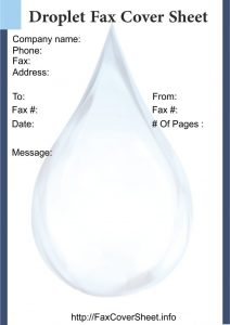 Droplets Fax Cover Sheet Templates