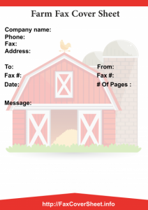 Farm Fax Cover Sheet Templates
