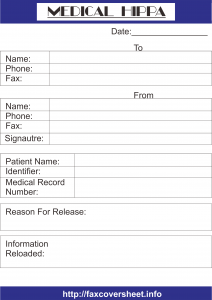 Medical HIPAA Fax Cover Sheet