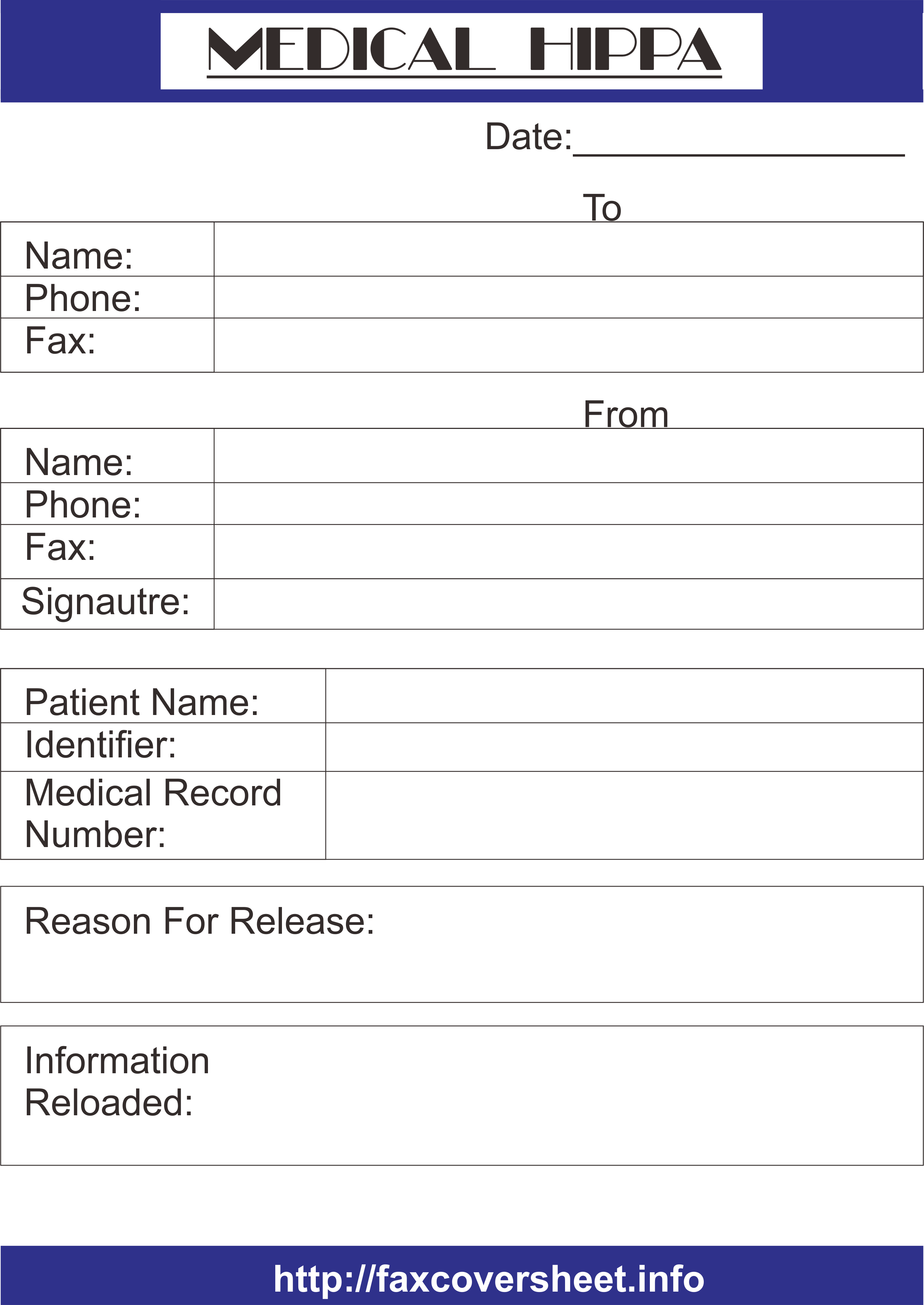 medical hippa 1 free fax cover sheet template