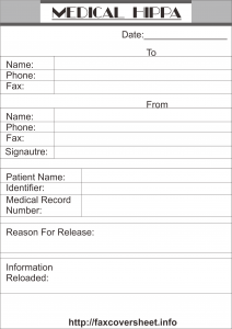 Medical HIPAA Fax Cover Sheet Templates