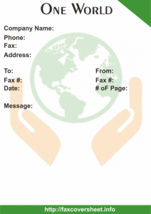 Free One World Fax Cover Sheet