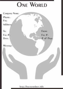 One World Fax Cover Sheet Templates