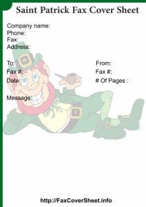 Saint Patrick’s Day Fax Cover Sheet