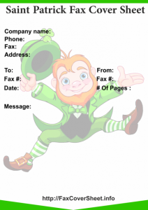 Free Saint Patrick’s Day Fax Cover Sheet