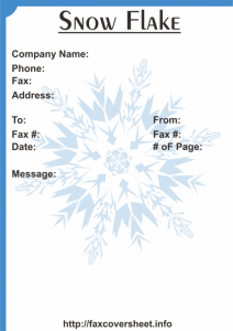 Snowflakes Fax Cover Sheet