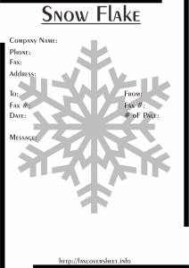 Snowflakes Fax Cover Sheet Templates