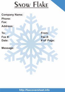 Free Snowflakes Fax Cover Sheet