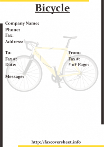 Bicycle Fax Cover Sheet Templates