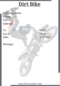 Free Dirt Bike Fax Cover Sheet