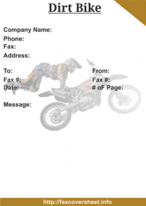 Dirt Bike Fax Cover Sheet