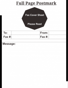 Full Page Postmark Fax Cover Sheet Templates