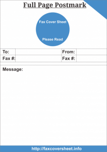 Free Full Page Postmark Fax Cover Sheet
