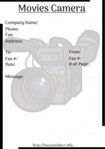 Movie Camera Fax Cover Sheet Templates