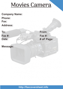 Free Movie Camera Fax Cover Sheet