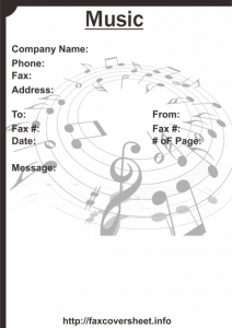 Music Fax Cover Sheet