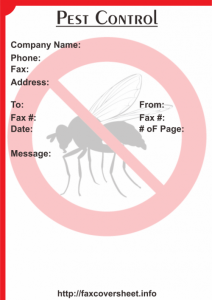 Pest Control Fax Cover Sheet