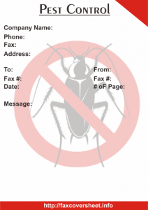 Free Pest Control Fax Cover Sheet