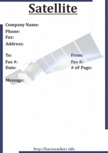 Free Satellite Dish Fax Cover Sheet