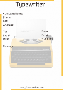 Free Typewriter Fax Cover Sheet