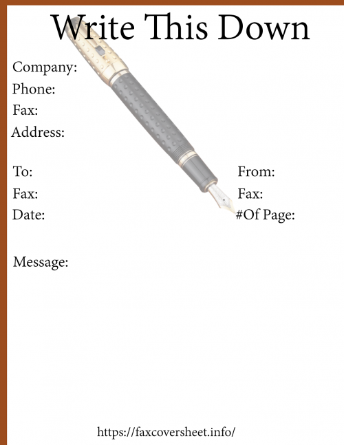 Write This Down Fax Cover Sheet Templates