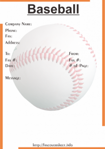 Free Baseball Fax Cover Sheet