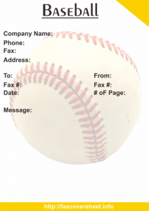 Baseball Fax Cover Sheet Templates