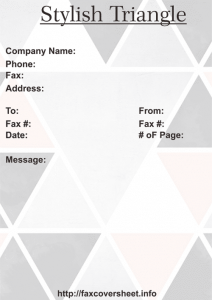 Free Stylish Triangles Fax Cover Sheet