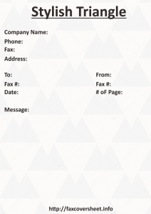 Stylish Triangles Fax Cover Sheet Templates