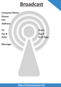 Free Broadcast Fax Cover Sheet