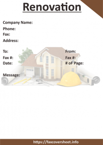 Free Renovation Fax Cover Sheet