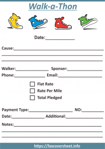 Walkathon Donation Fax Cover Sheet