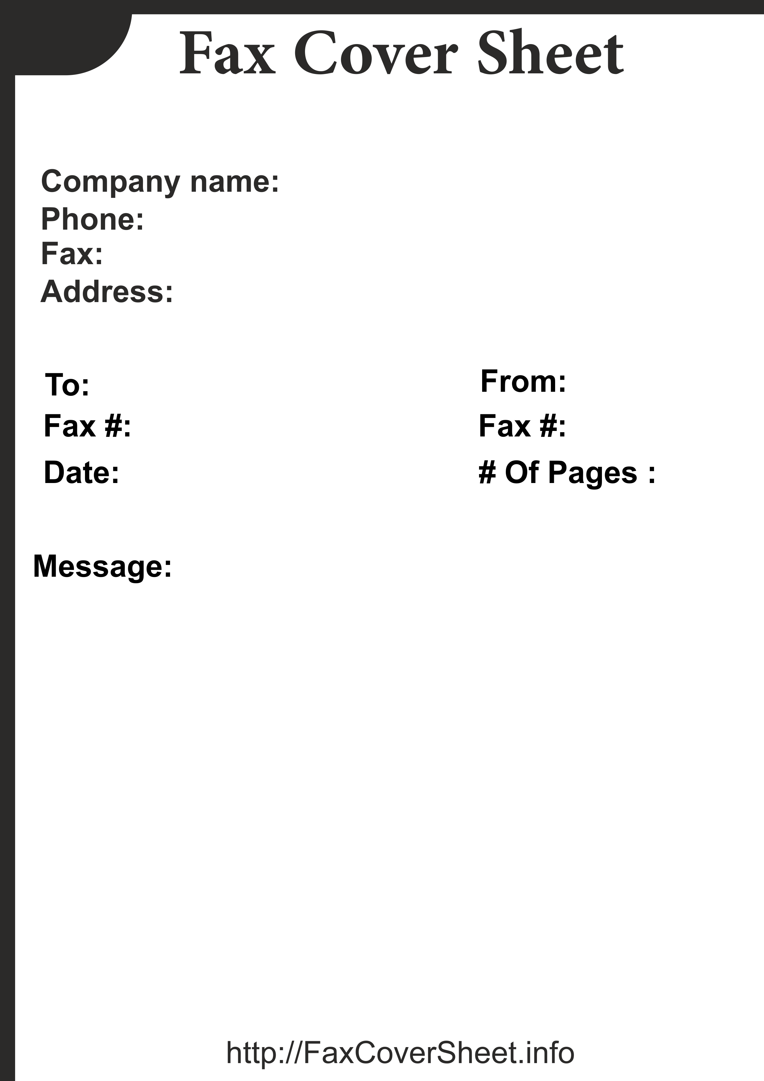 Fax Cover Sheet Free