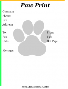 Free Paw Print Fax Cover Sheet